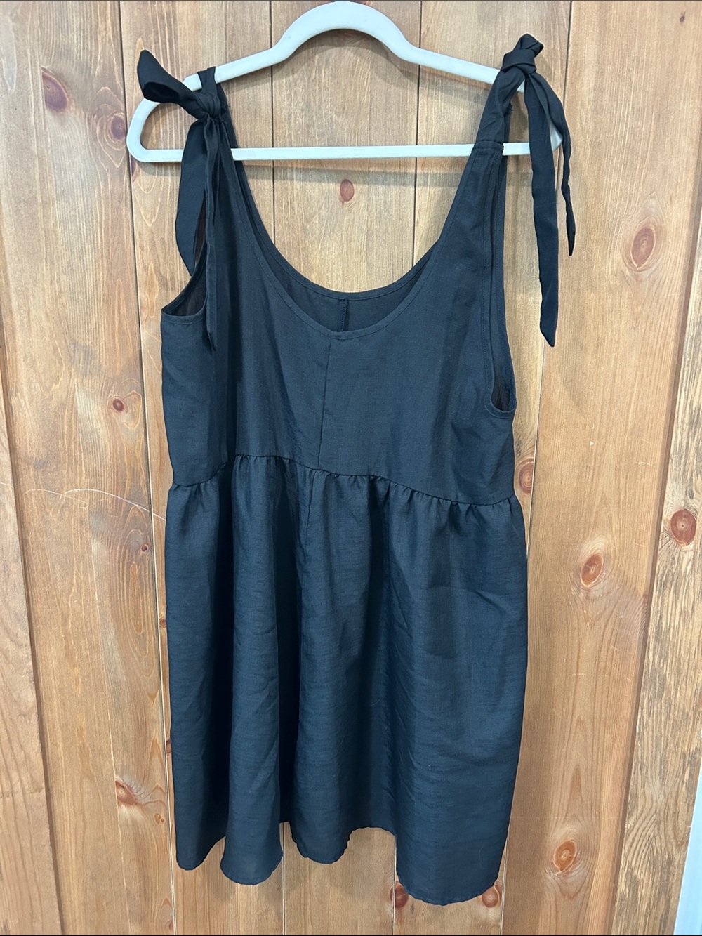 Black Tie-Shoulder Sundress or bathing suit cover M